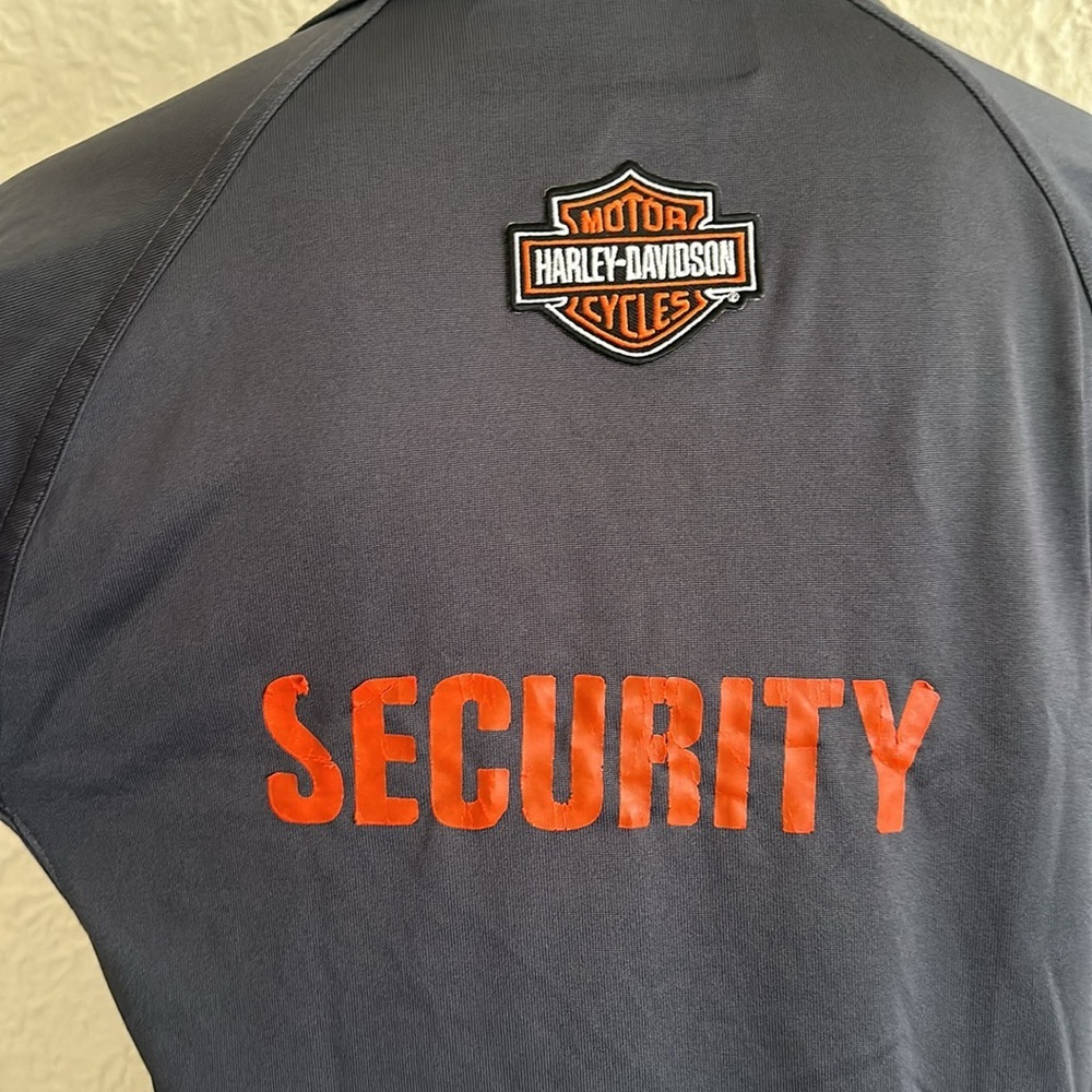 Harley-Davidson Genuine Work Wear Gray Polo Shirt Security 1 Logo - Picture 6 of 10